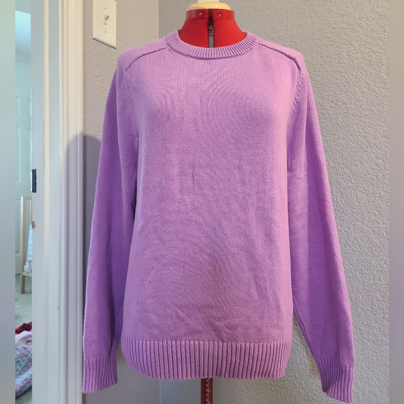 J Crew Purple Heritage Cotton Crew Neck Sweater Size M - Picture 1 of 5
